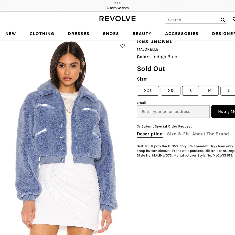 Majorelle Rex Jacket, Medium preowned